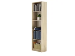 Libreria moderna 50x182x30 cm con 4 ripiani rovere chiaro LBT4