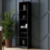 Libreria moderna 182x40x30 cm con 4 ripiani nera LBT1