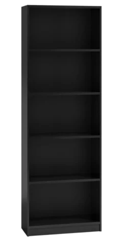 Libreria moderna 182x40x30 cm con 4 ripiani nera LBT1