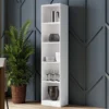 Libreria moderna 182x40x30 cm con 4 ripiani bianca LBT1