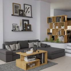 Libreria moderna 59,5x140x30 cm rovere naturale LBT9