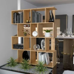 Libreria moderna 59,5x140x30 cm rovere naturale LBT9