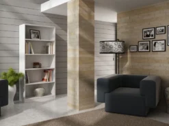 Libreria moderna 60x182x30 con 4 ripiani cm bianca LBT2