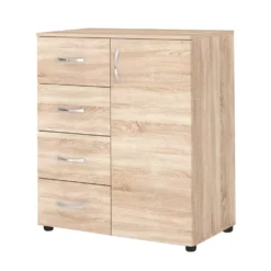 Madia 1 anta 4 cassetti rovere chiaro MG2