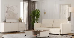 Madia da soggiorno elegante 183x75 cm in beige e rovere MT2