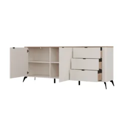 Madia da soggiorno elegante 183x75 cm in beige e rovere MT2