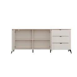 Madia da soggiorno elegante 183x75 cm in beige e rovere MT2