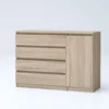 Madia grande per soggiorno 120x86 cm con 4 cassetti rovere MG7