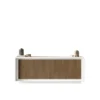 Madia moderna a 4 ante 207x80 cm bianco opaco e rovere scuro ML56