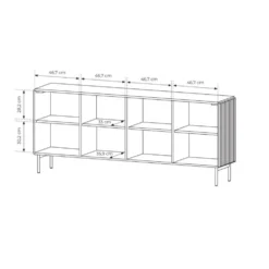 Madia moderna 195 cm con 4 ante push to open beige cashmere MALK42