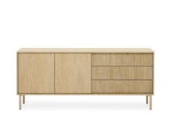 Madia moderna 187 cm con ante push to open rovere chiaro MALK46