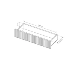 Madia moderna 187 cm con ante push to open rovere chiaro MALK46