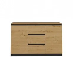 Madia moderna 120 cm con cassetti e ante rovere e antracite MT8