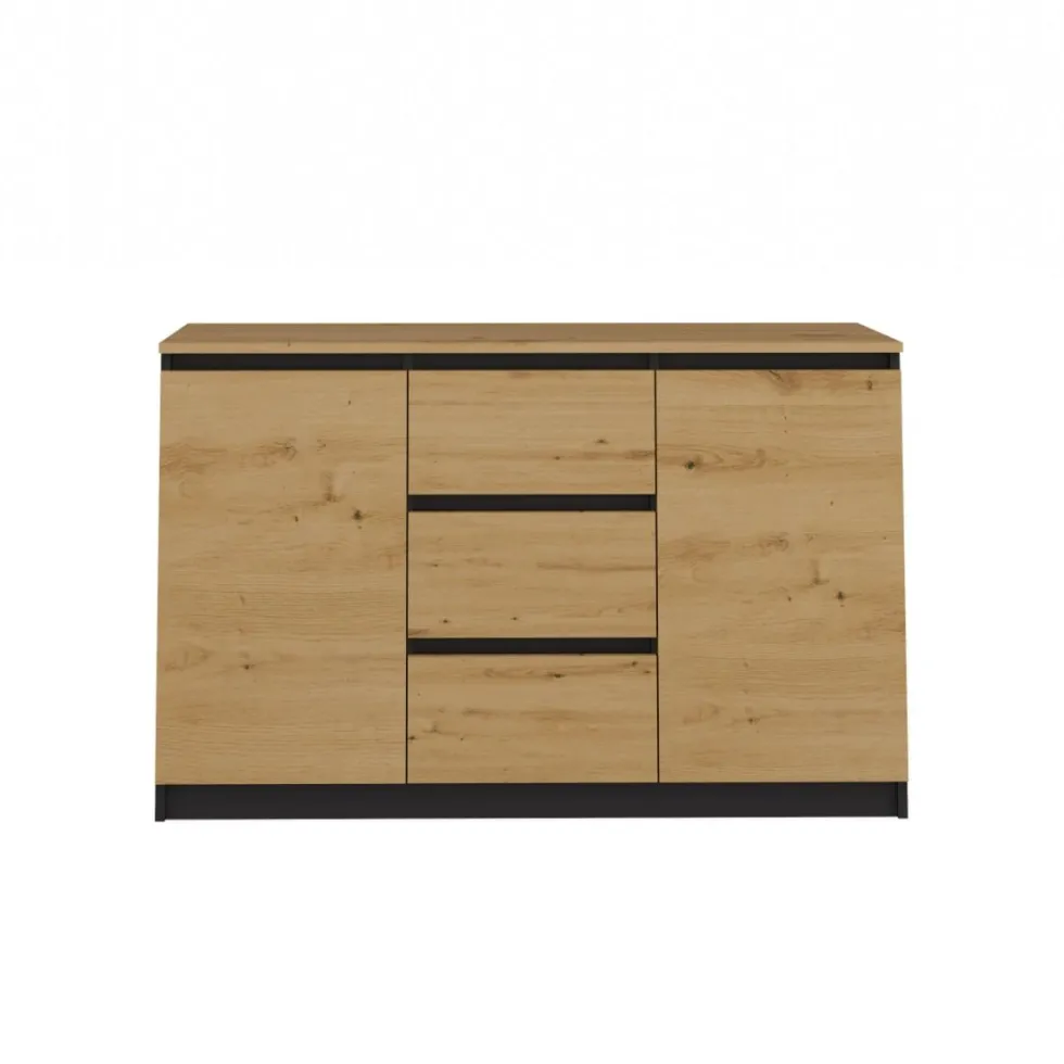 Madia moderna 120 cm con cassetti e ante rovere e antracite MT8