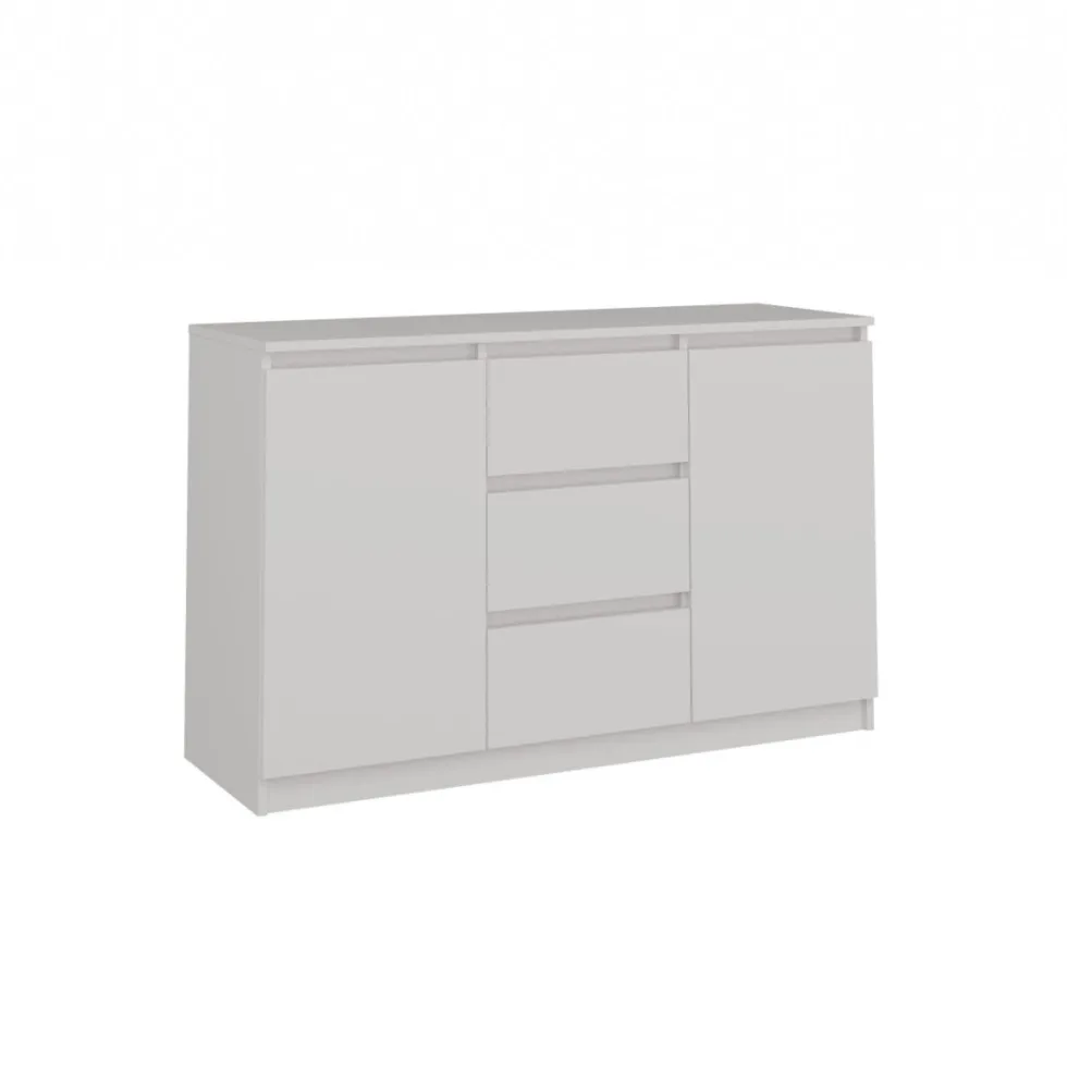 Madia moderna 120 cm con cassetti e ante in bianco opaco MT8