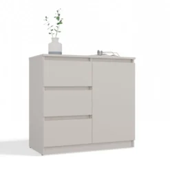 Madia moderna 75 cm per soggiorno con 3 cassetti cashmere MT5