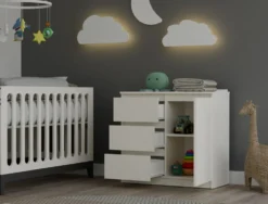 Madia moderna 75 cm per soggiorno con 3 cassetti cashmere MT5