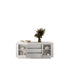 Madia moderna con 3 cassetti 184x80 cm bianco opaco ML55