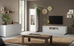 Madia moderna con 3 cassetti 184x80 cm bianco opaco ML55