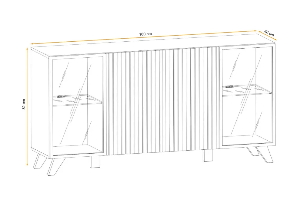 Madia moderna con luci a LED 160x82 MP25