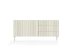 Madia moderna da soggiorno con 2 ante e 3 cassetti beige cashmere MALK43