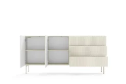 Madia moderna da soggiorno con 2 ante e 3 cassetti beige cashmere MALK43