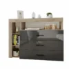 Madia moderna rovere naturale/antracite lucido MI1