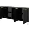 Madia moderna 203x81cm con 4 ante antracite con dettagli oro MALK13