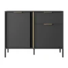 Madia moderna 103x81cm con 2 ante e 1 cassetto antracite con dettagli oro MALK14