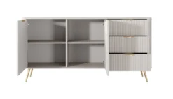Madia moderna 163x81cm con 2 ante e 3 cassetti beige MALK18