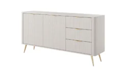 Madia moderna 163x81cm con 2 ante e 3 cassetti beige MALK18