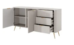 Madia moderna 163x81cm con 2 ante e 3 cassetti beige MALK18