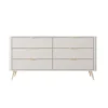 Madia moderna 163x81cm con 6 cassetti beige MALK17