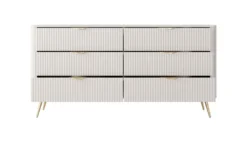 Madia moderna 163x81cm con 6 cassetti beige MALK17