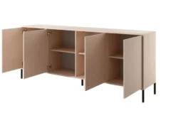 Madia moderna 203x81cm con luce LED 4 ante beige MALK9