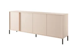 Madia moderna 203x81cm con luce LED 4 ante beige MALK9