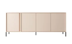 Madia moderna 203x81cm con luce LED 4 ante beige MALK9