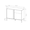 Madia moderna 103x81cm con luce LED 2 ante e 1 cassetto beige MALK8