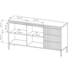 Madia moderna 153x81cm nero MALK34
