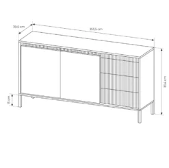 Madia moderna 153x81cm nero MALK34
