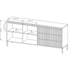 Madia moderna 187x81cm nero MALK35
