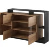 Madia moderna 155x93 con 3 ante antracite e rovere MALK5