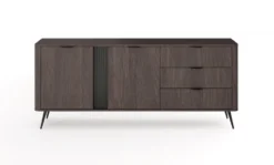 Madia moderna 195,2x81,2 con 2 ante e 3 cassetti in quercia scuro MALK48