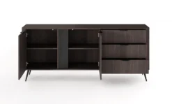 Madia moderna 195,2x81,2 con 2 ante e 3 cassetti in quercia scuro MALK48