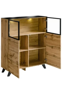 Madia rovere chiaro con vetrinette MP17