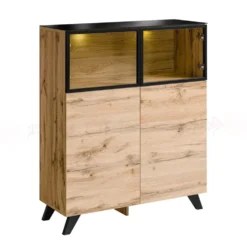 Madia rovere chiaro con vetrinette MP17