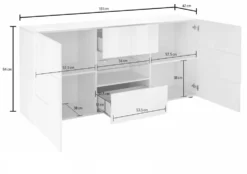 Madia 181x84 con frontale geometrico due ante e due cassetti sonoma ML9