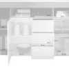 Madia 146x93 moderna con due ante e tre cassetti e ripiano bianco e ossido ML19