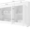 Madia 160x86 moderna da soggiorno con tre ante battenti bianco lucido ML7