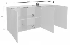 Madia 181x84 moderna per living con tre ante battenti rovere serigrafato ML36
